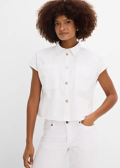 Kort, boxy skjorte i denim, bonprix