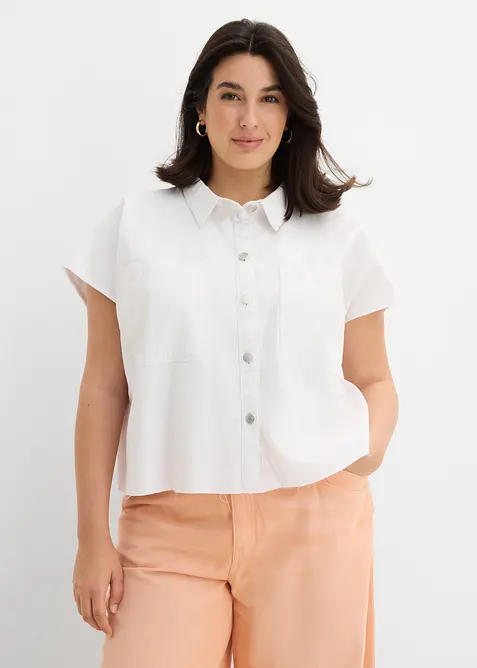 Kort, boxy skjorte i denim, bonprix