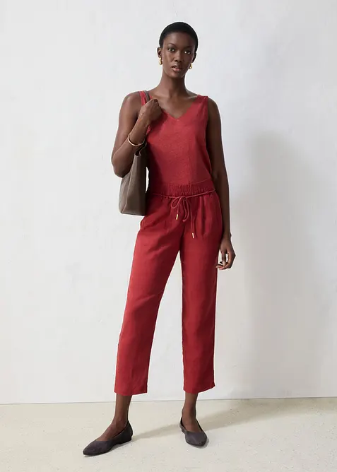 Pull on-bukse i 100% lin, bonprix