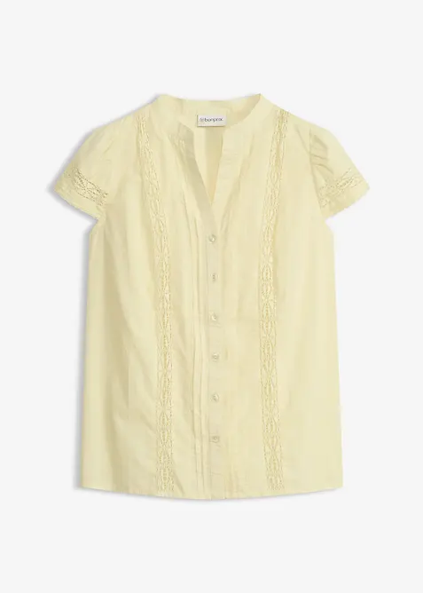 Ermel&oslash;s bluse i 100% bomull, bonprix