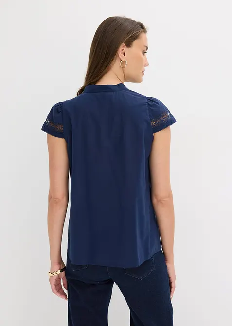 Ermel&oslash;s bluse i 100% bomull, bonprix