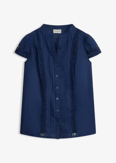 Ermel&oslash;s bluse i 100% bomull, bonprix