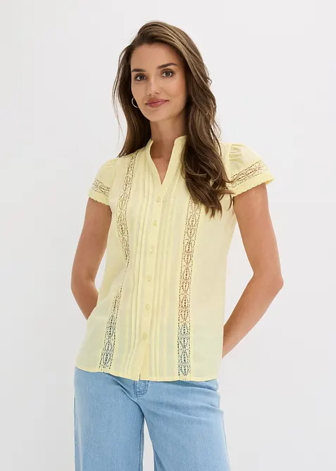 Ermel&oslash;s bluse i 100% bomull, bonprix