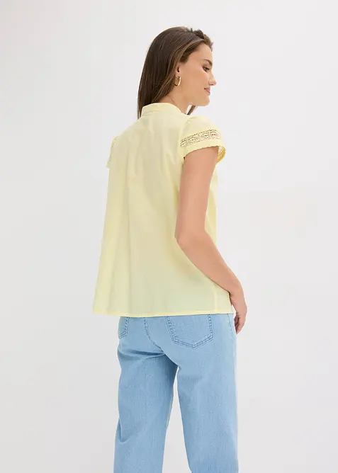 Ermel&oslash;s bluse i 100% bomull, bonprix