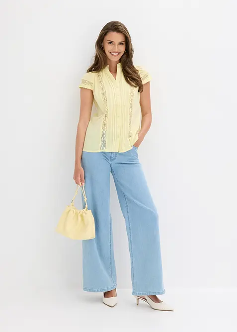 Ermel&oslash;s bluse i 100% bomull, bonprix