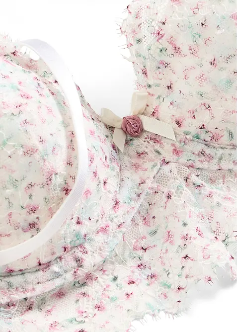 Padded-BH med blomsterm&oslash;nstret blonde, bonprix