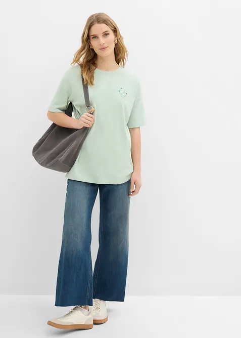 Oversized topp i 100% &oslash;kologisk bomull, bonprix