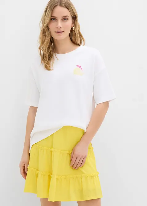 Oversized topp i 100% &oslash;kologisk bomull, bonprix