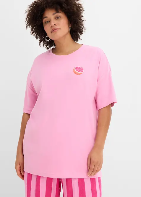 Oversized topp i 100% &oslash;kologisk bomull, bonprix
