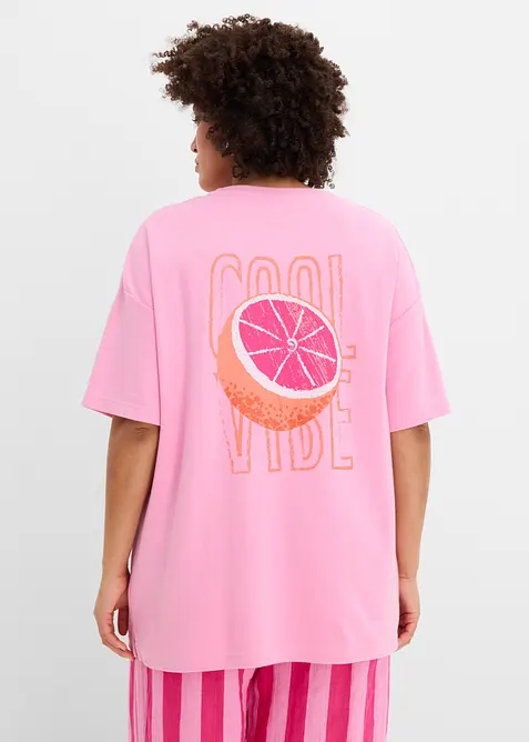 Oversized topp i 100% &oslash;kologisk bomull, bonprix
