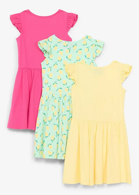 Jerseykjole i 100% &oslash;kologisk bomull (3-pack), bonprix