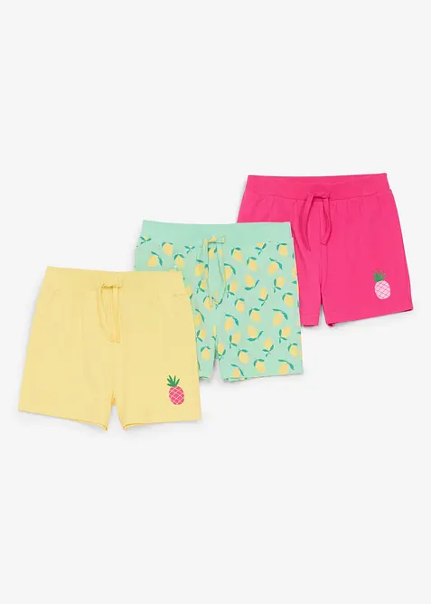 Jerseyshorts i 100% &oslash;kologisk bomull (3-pack), bonprix