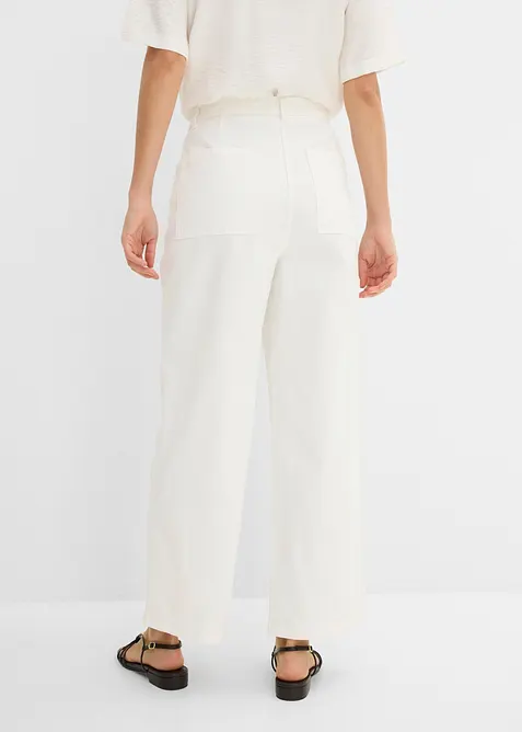 Twillbukse med broderi, bonprix