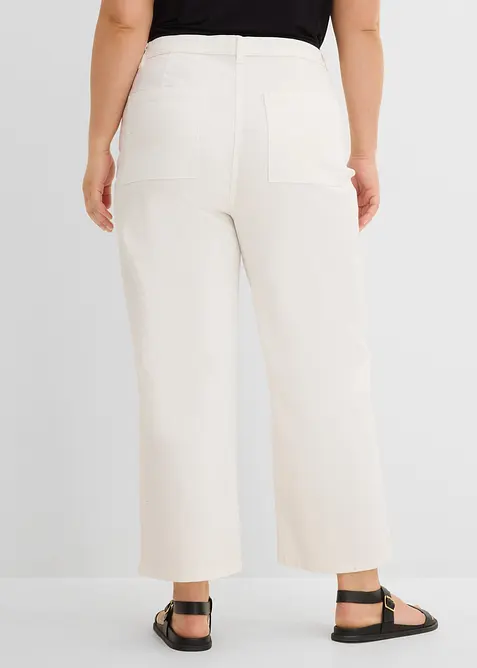 Twillbukse med broderi, bonprix