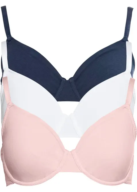 Uvattert T-skjorte-BH (3-pack), bonprix