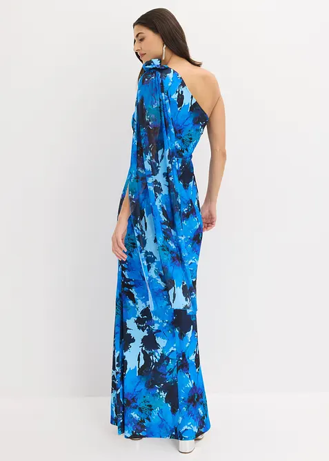 Selskapskjole i one shoulder-modell med blomsterapplikasjon, bonprix