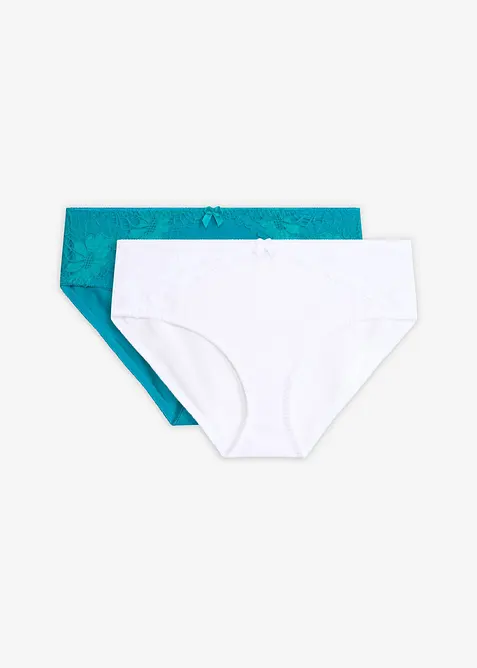 H&oslash;y truse med blonder (2-pack), bonprix