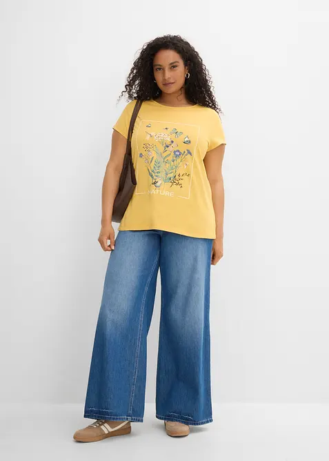 T-shirt i bomull med print, bonprix