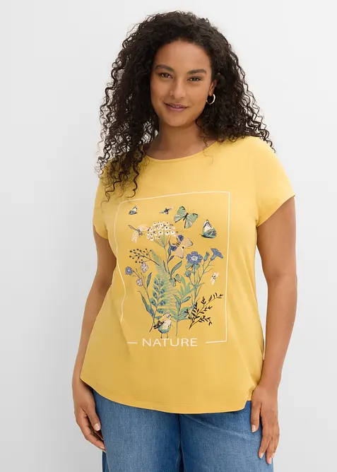 T-shirt i bomull med print, bonprix