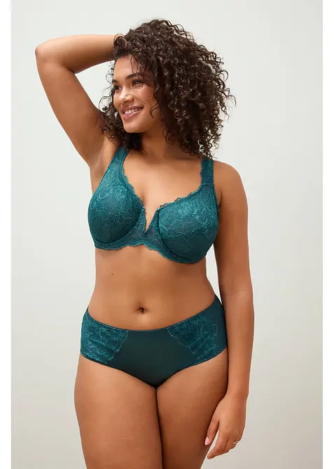 Truse med h&oslash;y midje og fin glans (2-pack), bonprix