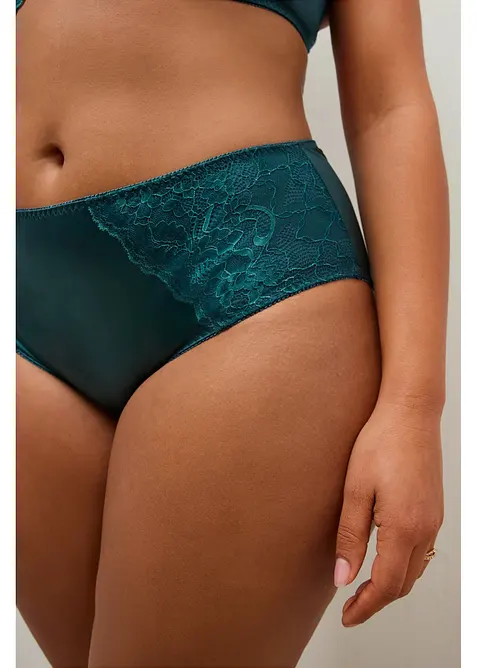 Truse med h&oslash;y midje og fin glans (2-pack), bonprix