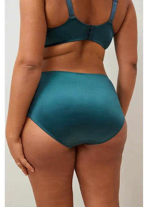 Truse med h&oslash;y midje og fin glans (2-pack), bonprix