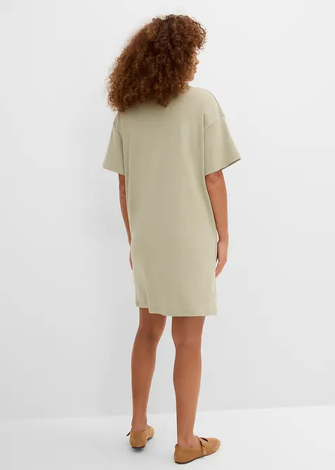 T-shirt kjole med V-utringning, oversized (2-pack), bonprix