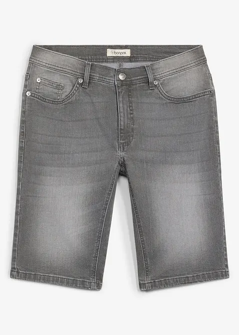 Bermudashorts i denim med stretch og forsterket skritt, Regular fit, bonprix