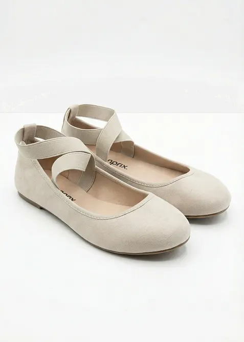 Ballerinasko med elastiske remmer, bonprix