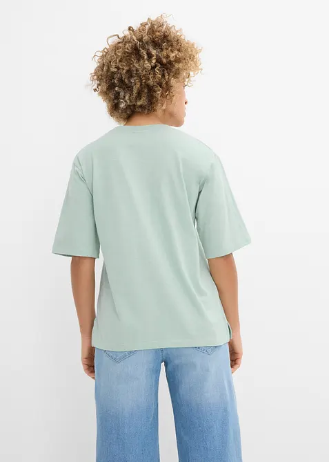 Boxy topp i flammegarn i 100% &oslash;kologisk bomull (2-pack), bonprix