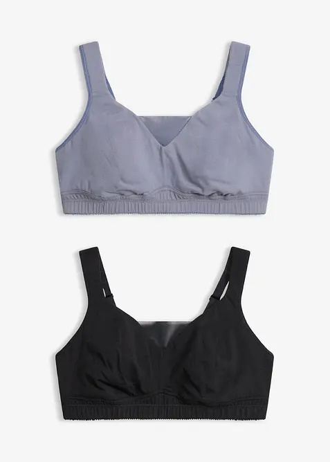 T-skjorte-BH uten spiler med bomull (2-pack), bonprix