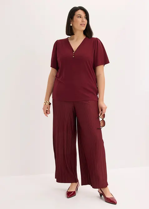Jerseybukse i plissert materiale, bonprix