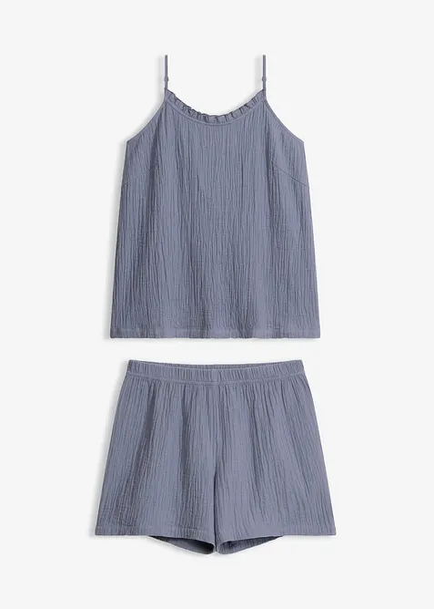 Kort pyjamas i myk musselin, bonprix