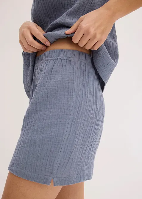 Kort pyjamas i myk musselin, bonprix