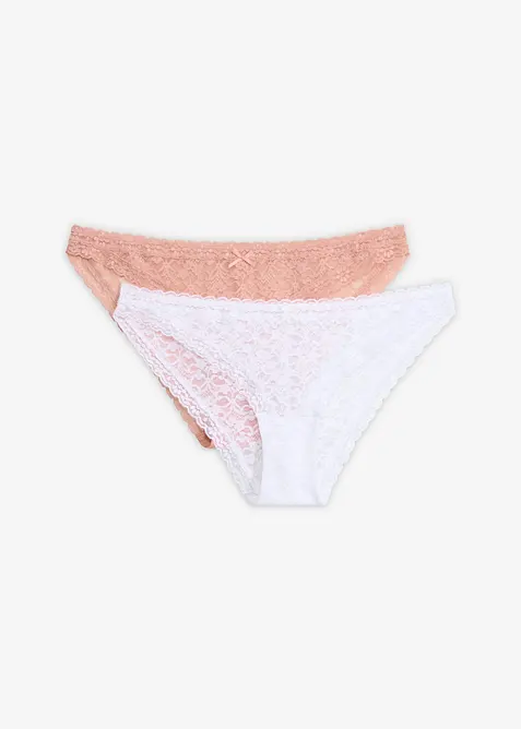 Minitruse med myke blonder (2-pack), bonprix