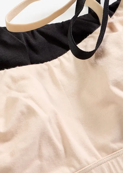 Bralette uten spiler med bomull (2-pack), bonprix