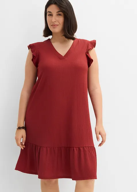 Jerseykjole med volang, bonprix