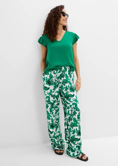 Bluse med volanger, bonprix