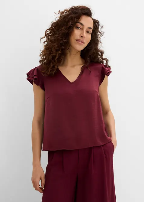 Bluse med volanger, bonprix