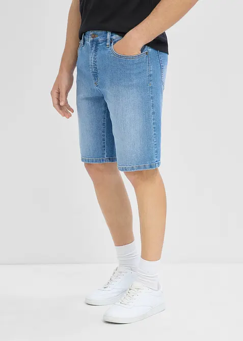 Bermudashorts i lett denim med stretch i linningen, Regular fit (2-pack), bonprix