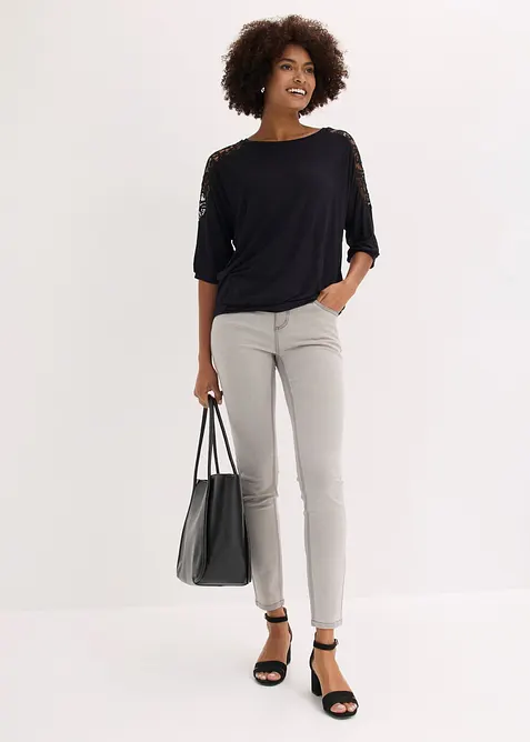 Oversized topp i viskosemiks, bonprix