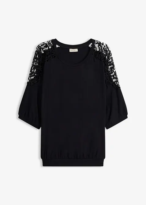 Oversized topp i viskosemiks, bonprix