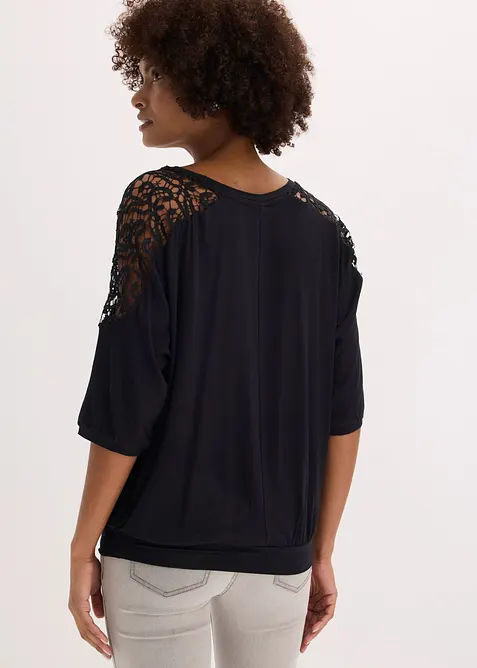 Oversized topp i viskosemiks, bonprix