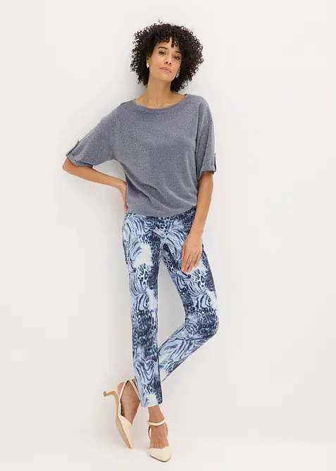 M&oslash;nstret 7/8-bukse med stretch, bonprix