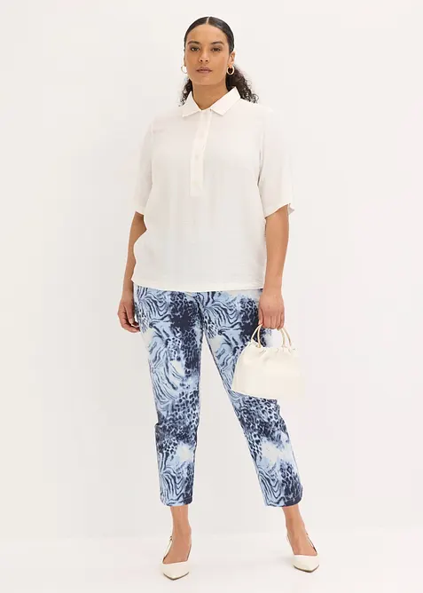M&oslash;nstret 7/8-bukse med stretch, bonprix