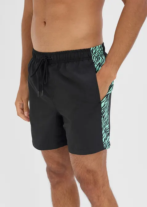 Badeshorts med m&oslash;nstrede innfellinger, bonprix