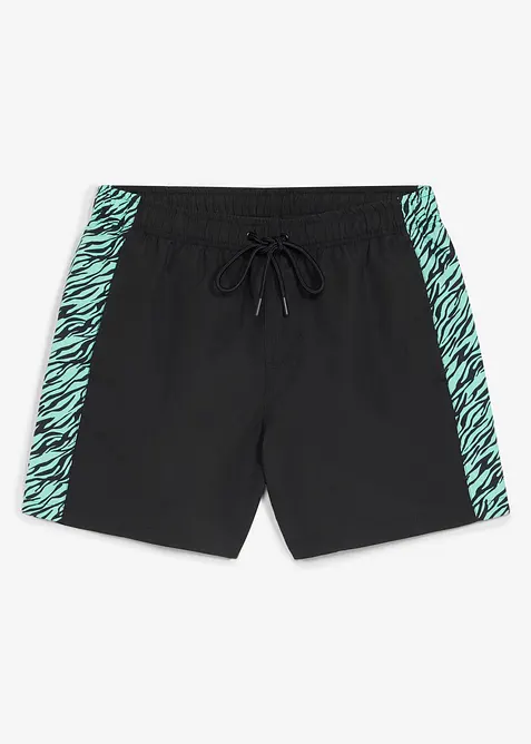 Badeshorts med m&oslash;nstrede innfellinger, bonprix