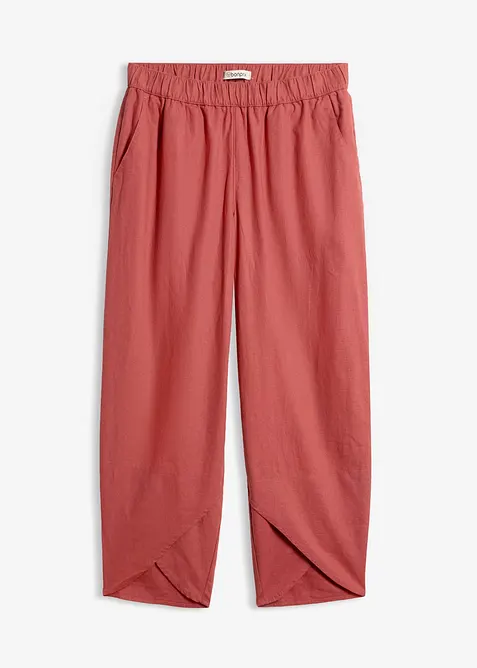 Ankellang bukse i lett linmiks, bonprix