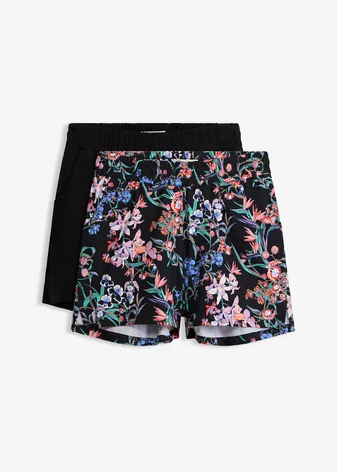 Jerseyshorts i elastisk bomullsmiks (2-pack), bonprix