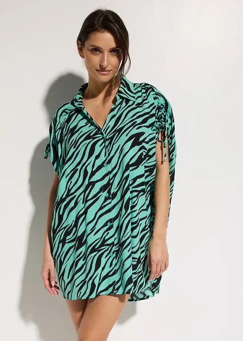 Strandbluse av strukturert krinklet materiale, bonprix
